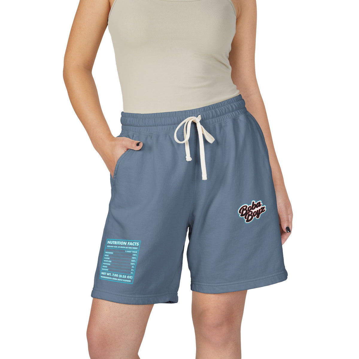Boba Boyz Sweat Shorts - Blue Logo