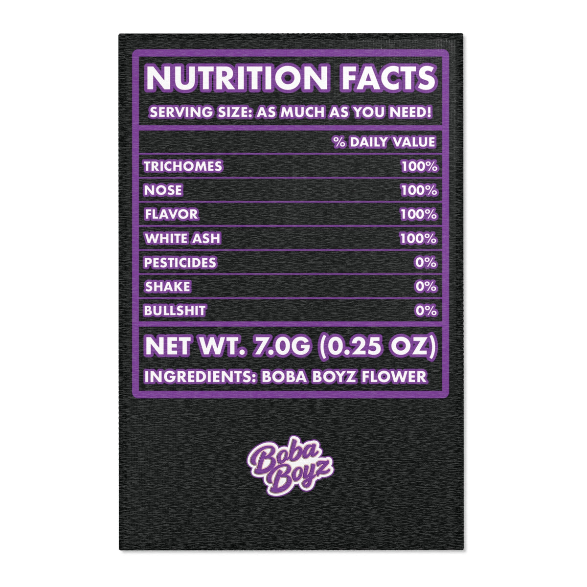 Boba Boyz Nutrition Facts Runner - Purple