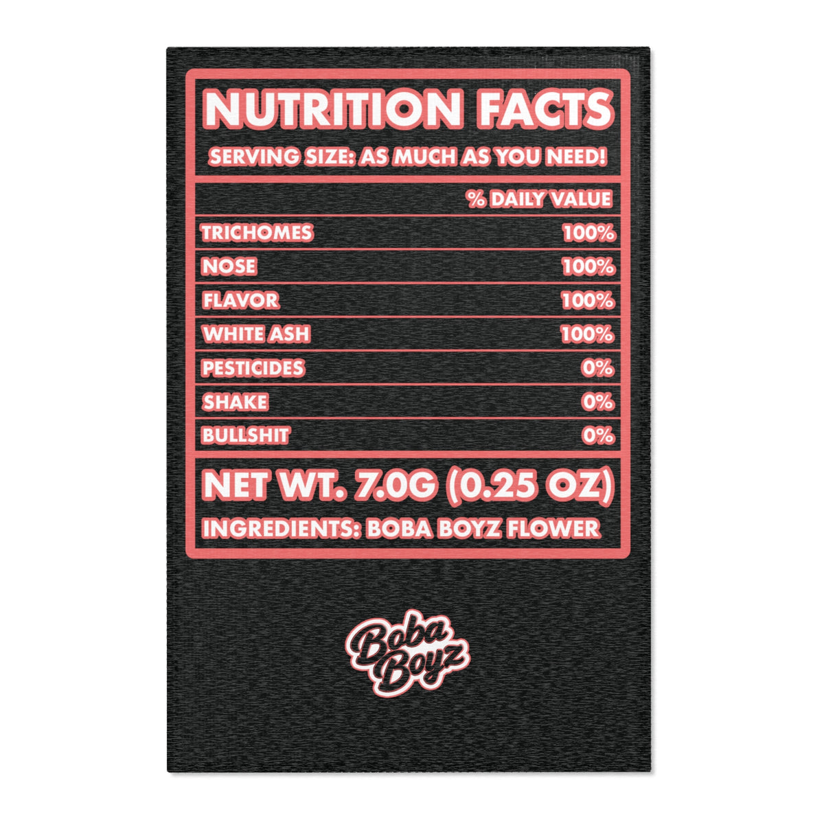 Boba Boyz Nutrition Facts Runner - Red