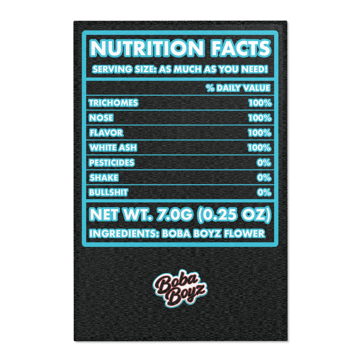 Boba Boyz Nutrition Facts Runner - Blue