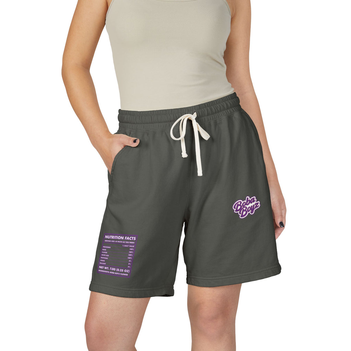 Boba Boyz Sweat Shorts - Purple Logo